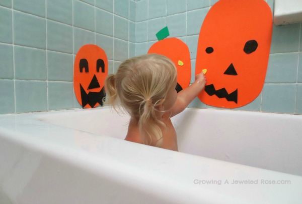 100 Things You Can Buy From the Dollar Tree and Use in Play - Perfect Nanny Match - Bath_time_pumpkin_face_decorating_0