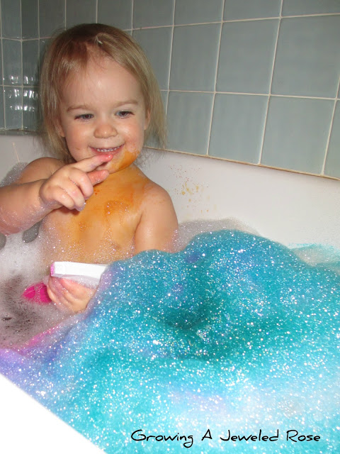 100 Things You Can Buy From the Dollar Tree and Use in Play - Perfect Nanny Match - bath_time_fun_with_bubbles